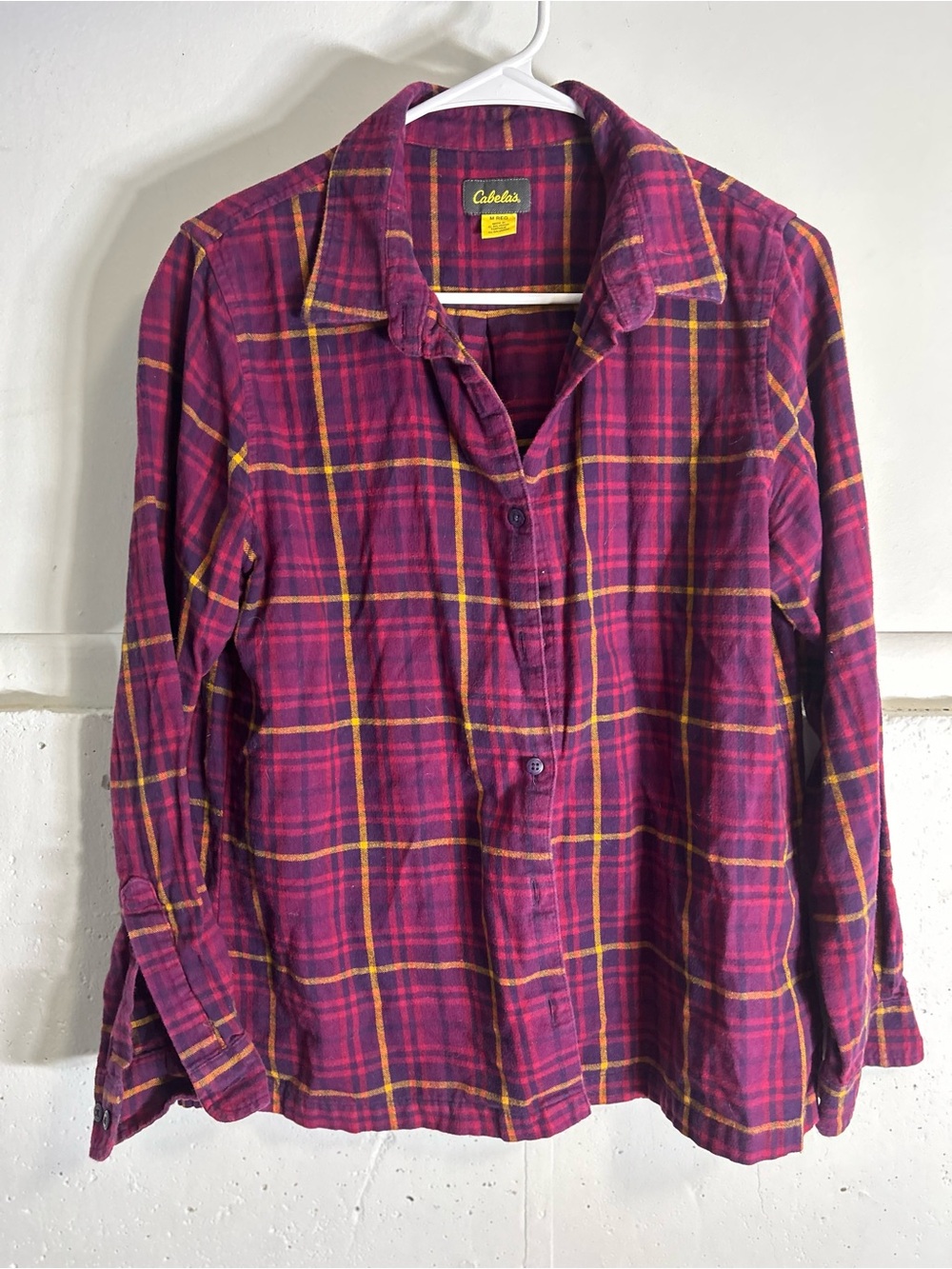 Cabela's Womens Magenta Plaid Button-Down Shirt
